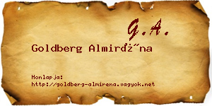 Goldberg Almiréna névjegykártya